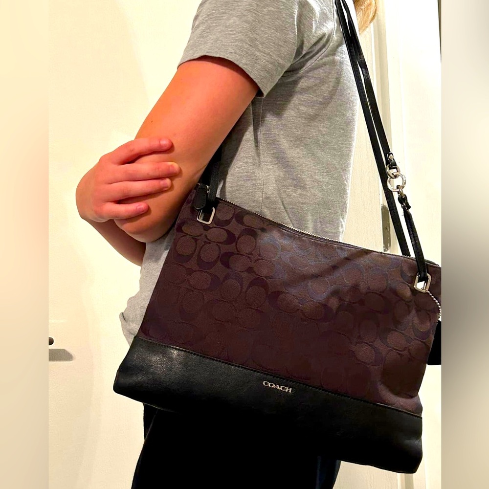 Black Canvas and Leather Coach purse.